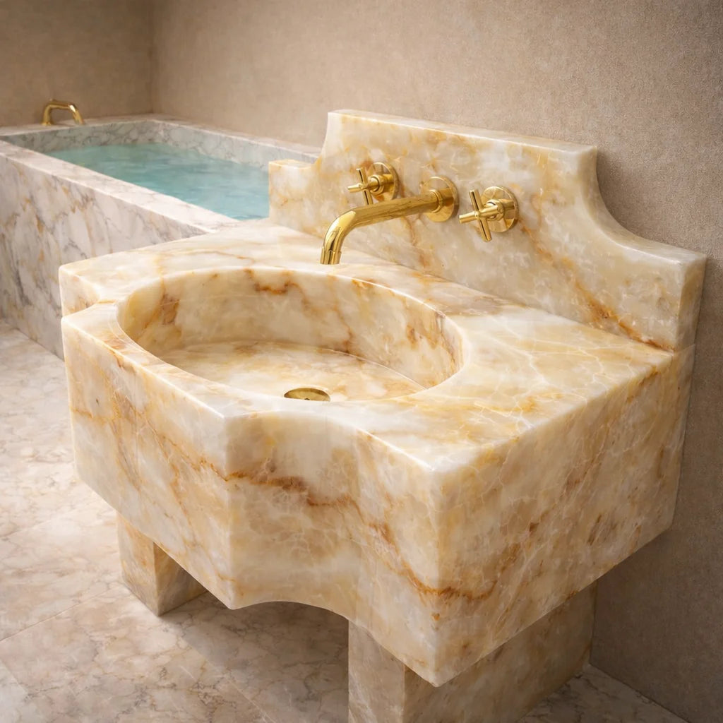 Luxurious marble bathroom sink