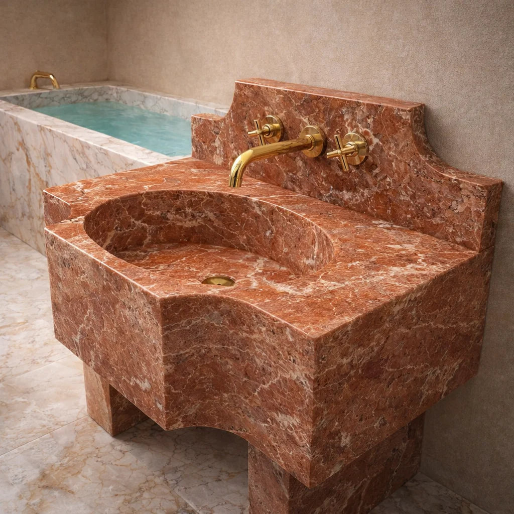 Luxurious marble bathroom sink