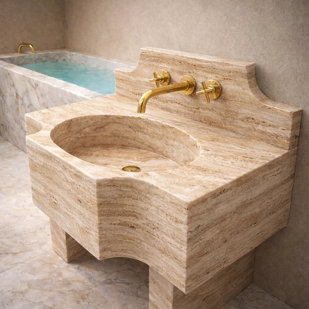 Luxurious marble bathroom sink