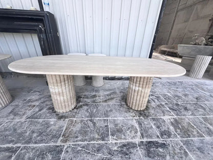 Modern Oval Stone Dining Table