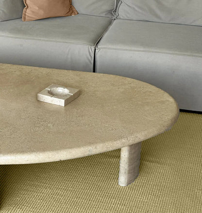 Travertine Custom Coffee Table Oval