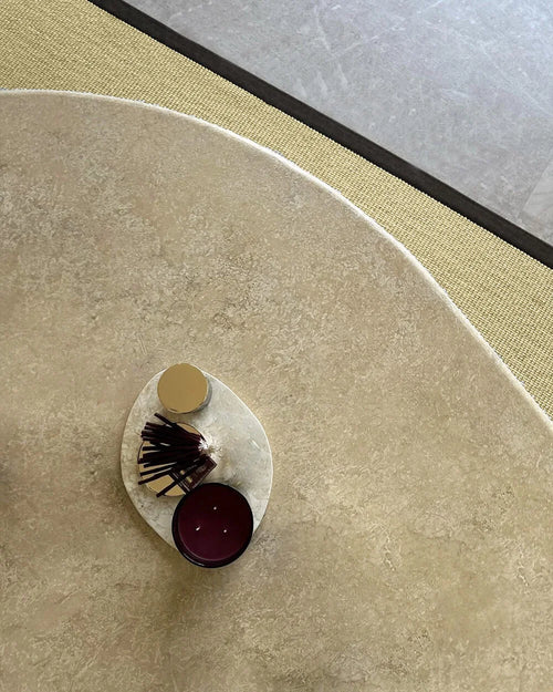 Travertine Custom Coffee Table Oval