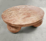Pink Onyx Marble Round Coffee Table