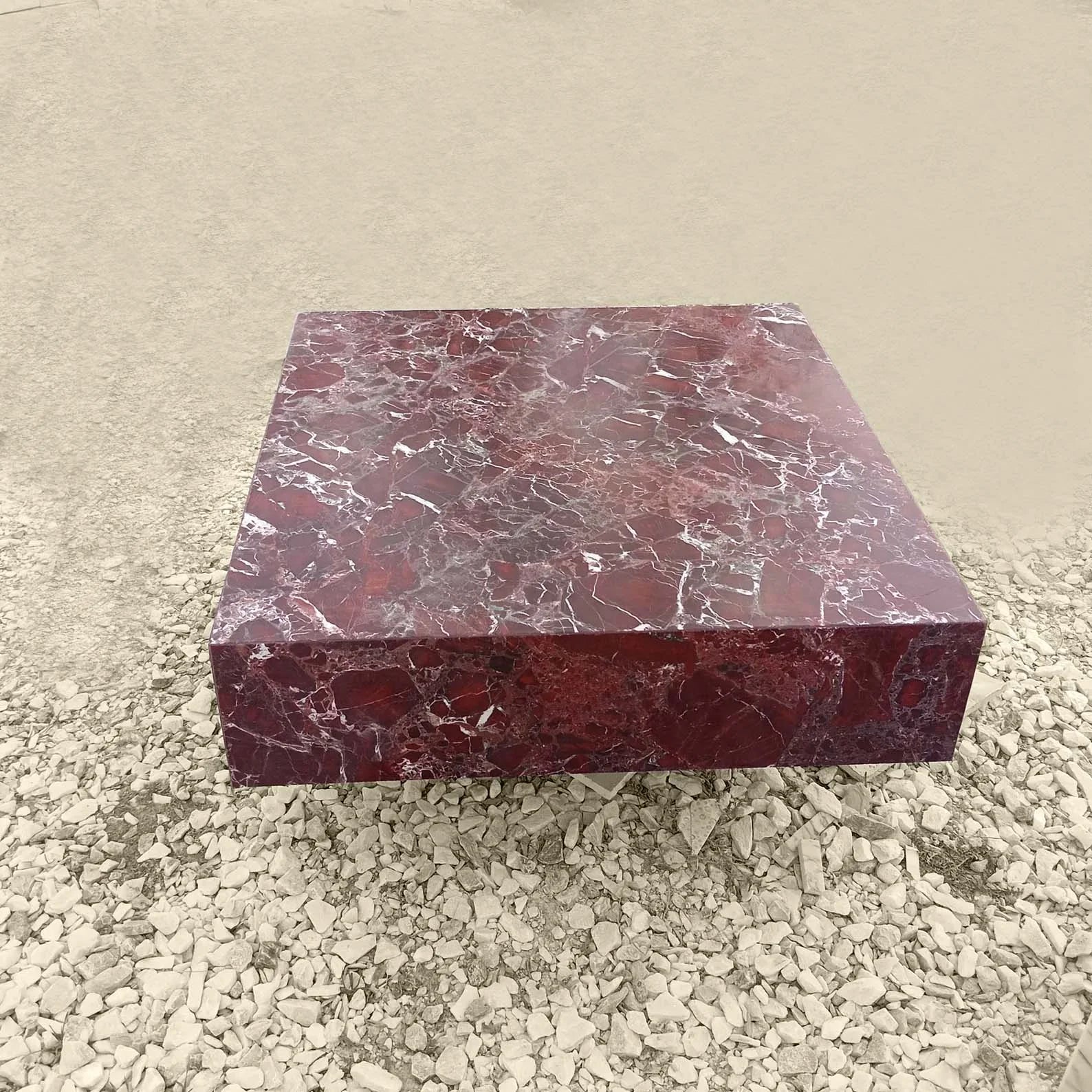 Rosso Levanto Marble Coffee Table in Dubai 