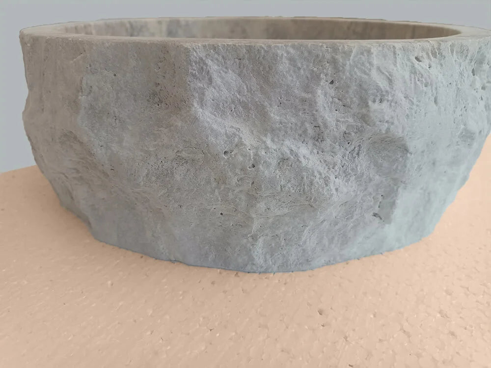 Round Silver Travertine Sink