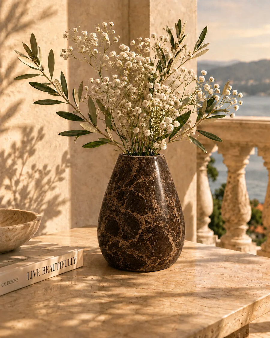 Amalfi Travertine Vase