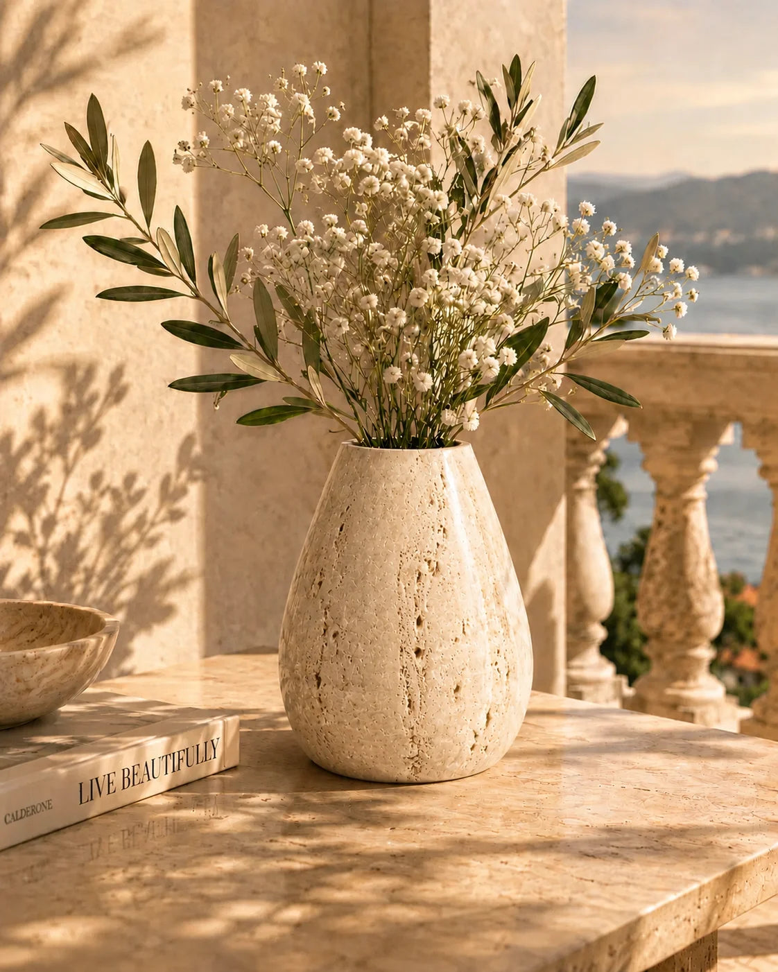 Amalfi Travertine Vase