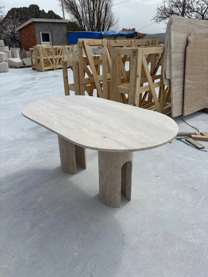Arch Pillar Marble Dining Table