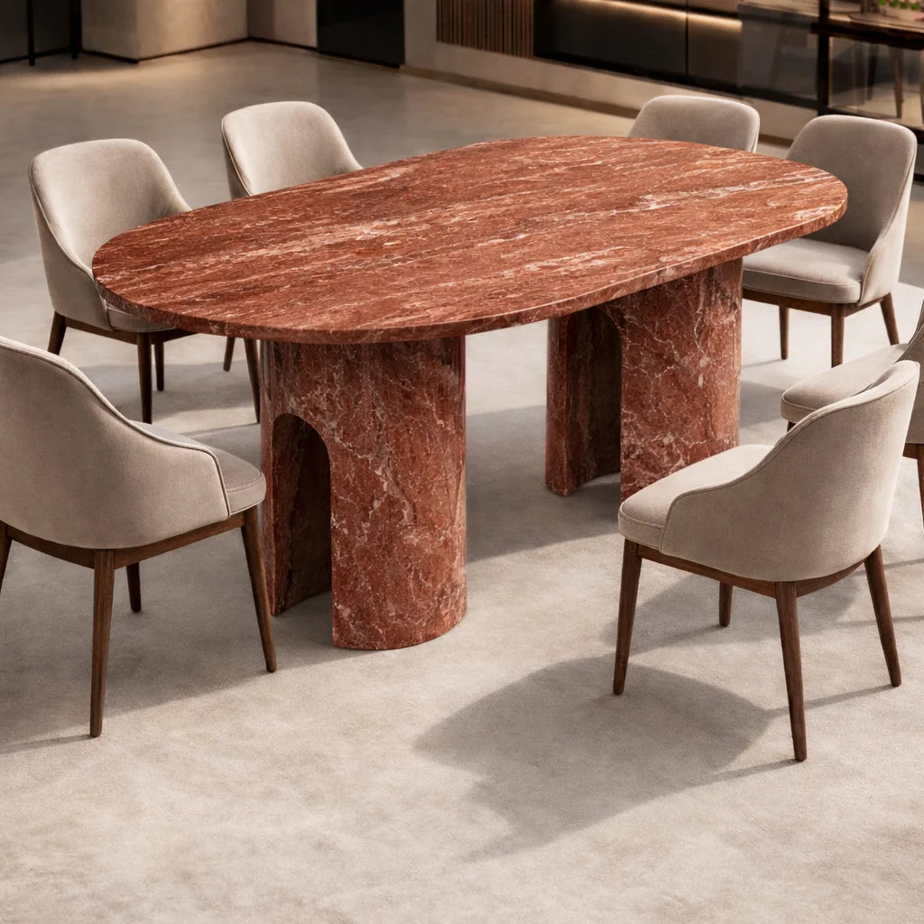 Arch Pillar Marble Dining Table
