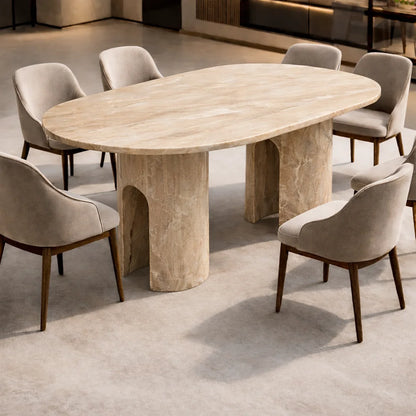 Arch Pillar Marble Dining Table