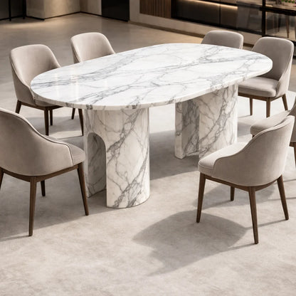 Arch Pillar Marble Dining Table