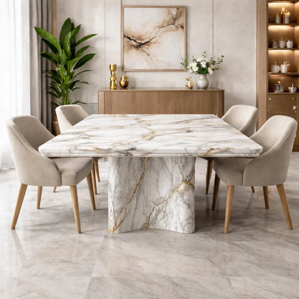 Aurora Beige Marble Dining Table