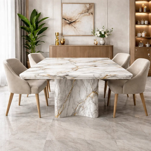 Aurora Beige Marble Dining Table
