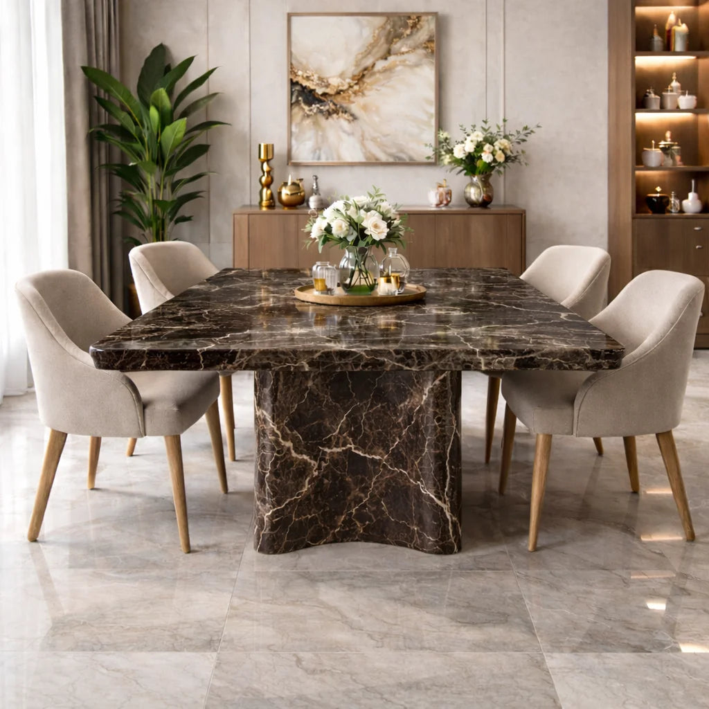 Aurora Beige Marble Dining Table