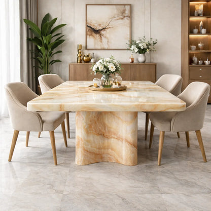 Aurora Beige Marble Dining Table
