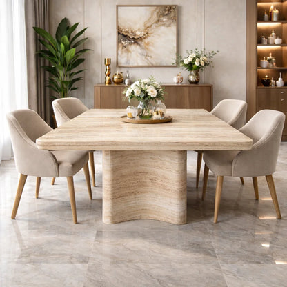 Aurora Beige Marble Dining Table