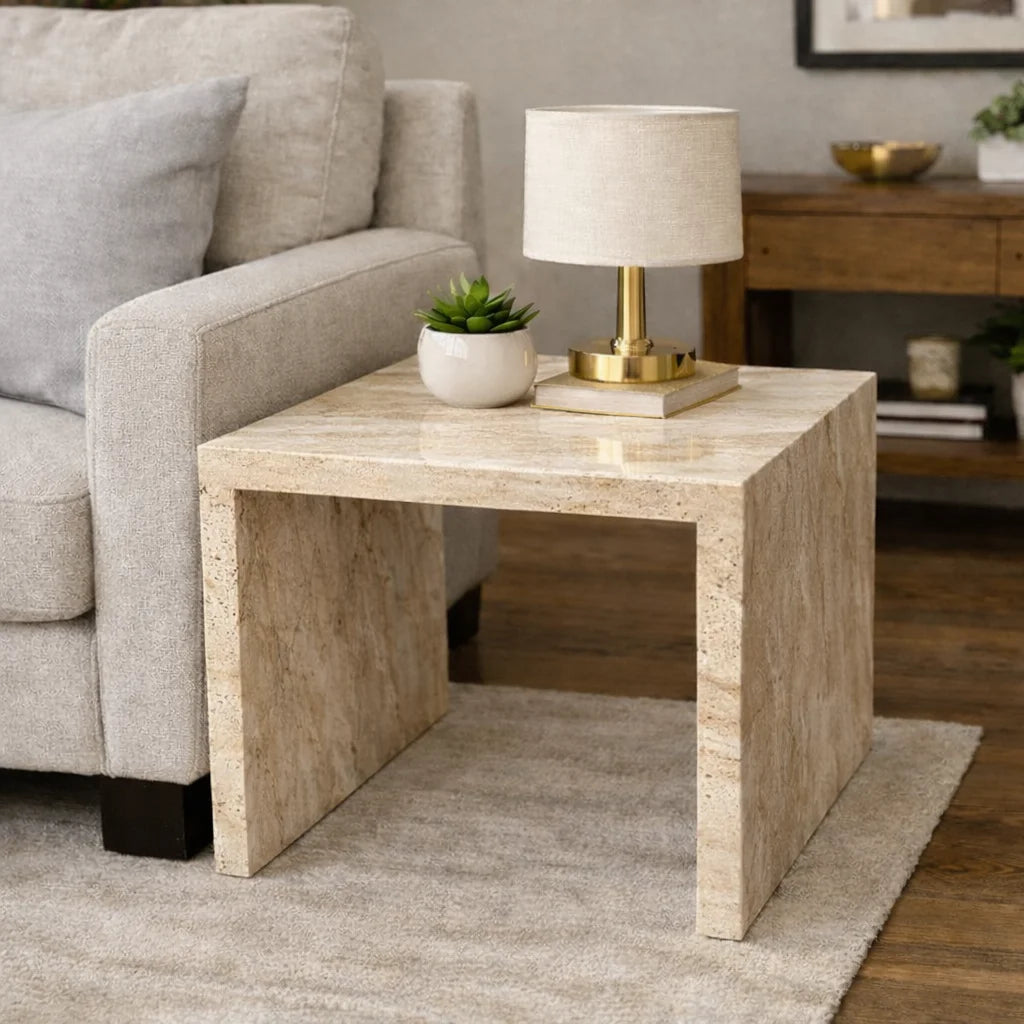 Averro Strata Stone Side Table