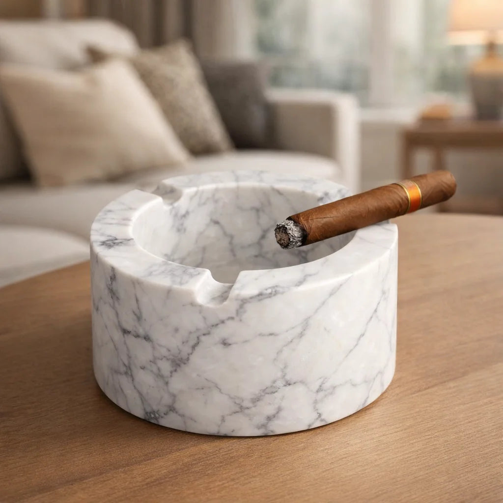 Beige ciger Round Ashtray