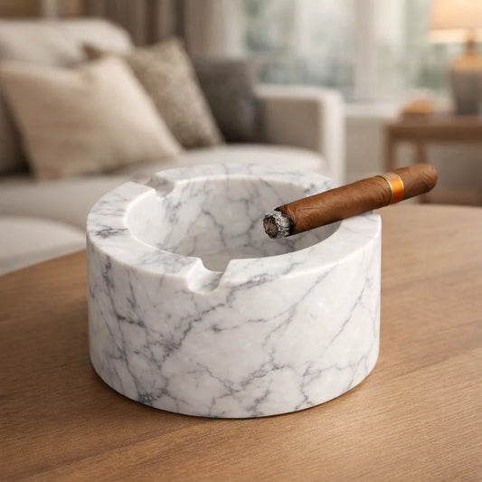 Beige ciger Round Ashtray