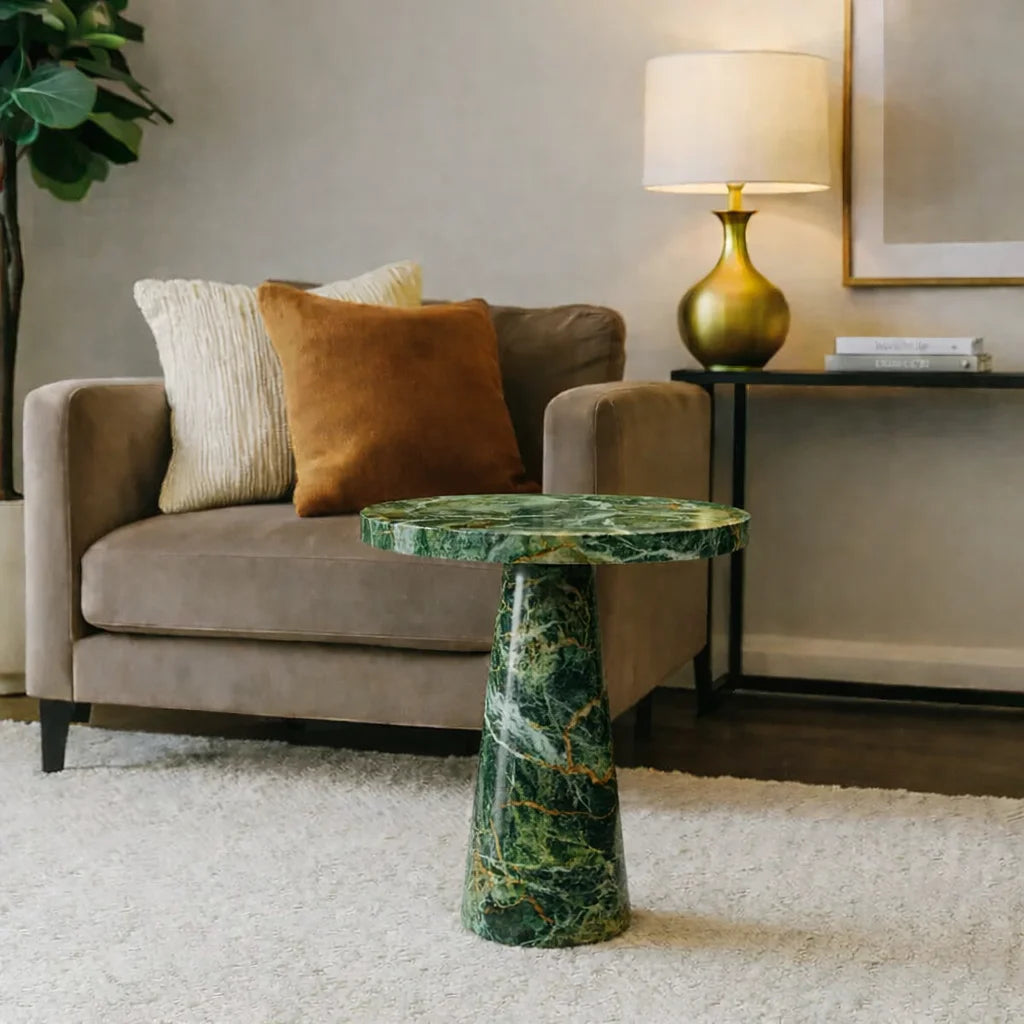 Beige  Round Side Table