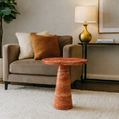 Beige  Round Side Table