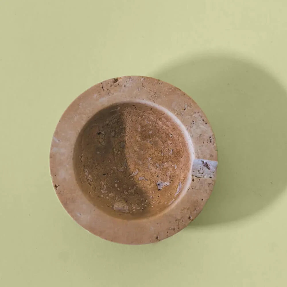 Beige Travertine Bowl Ashtray United Arab Emirates