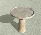 Beige Travertine Marble Round Coffee Table 
