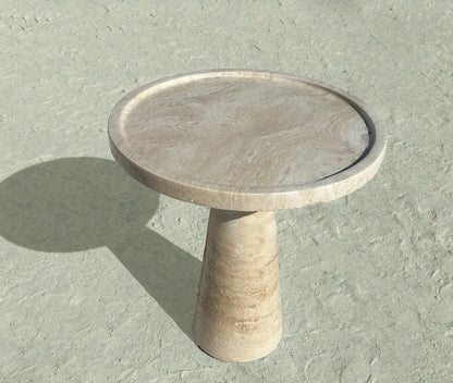 Beige Travertine Marble Round Coffee Table 