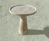 Beige Travertine Marble Side Table 