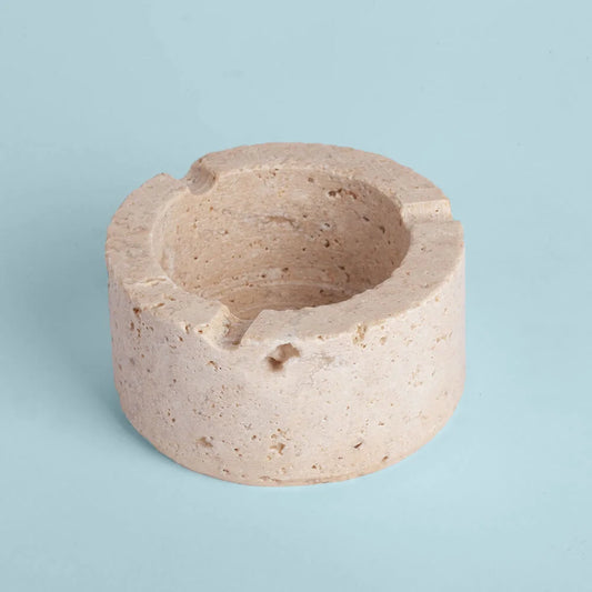Beige Travertine Round Ashtray in Dubai