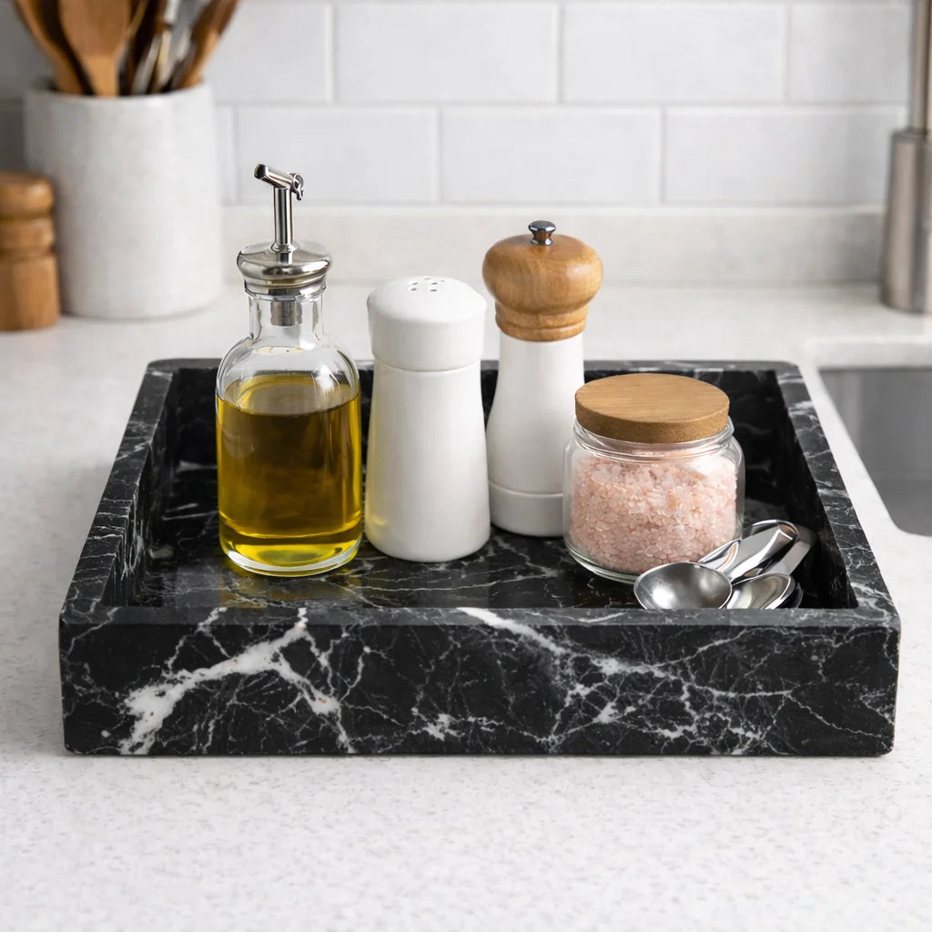 Travertine Marble Tray for Vanity