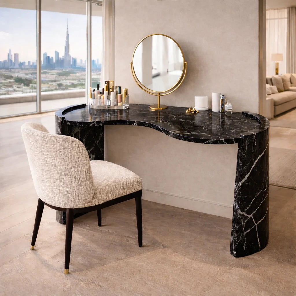 Aurelia Curve Marble Console Table