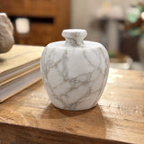 Travertine Stone Lidded Jar