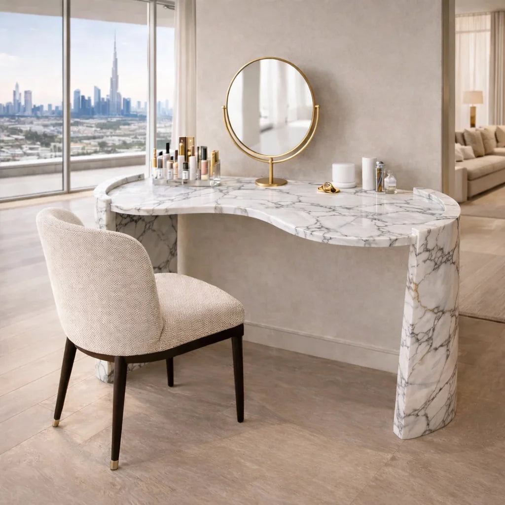 Aurelia Curve Marble Console Table