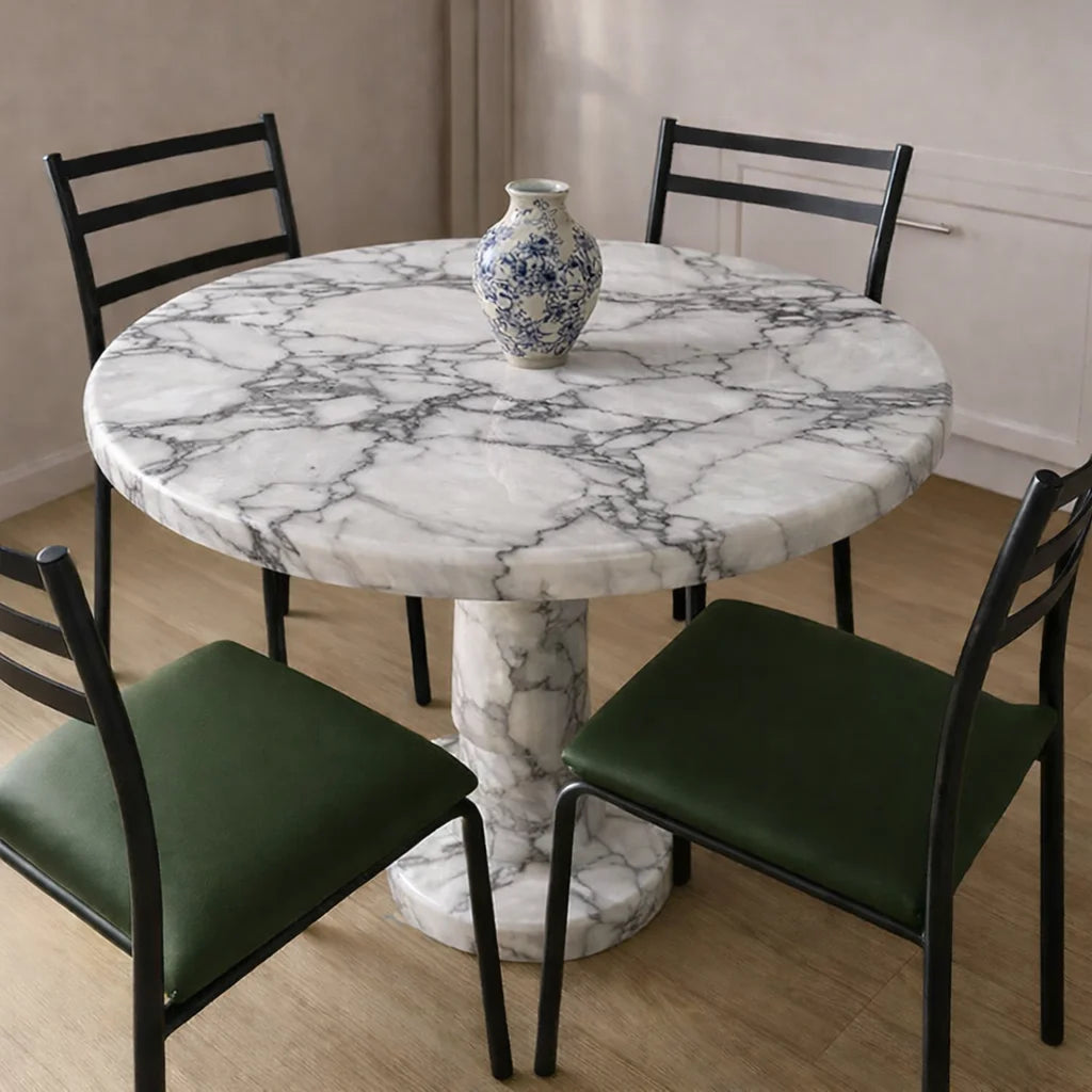 Viola Marble Pedestal Dining Table