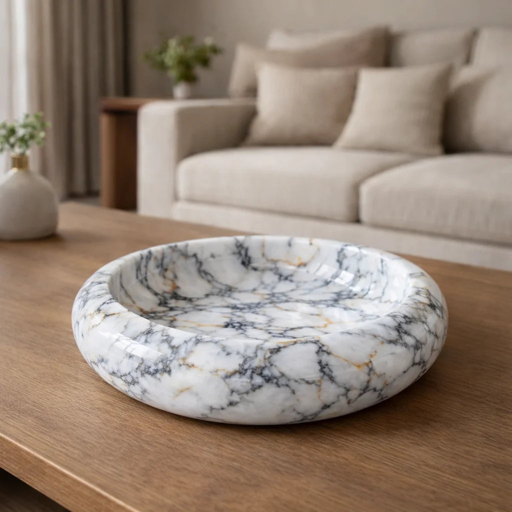 Viola Marble Centerpiece with Honed