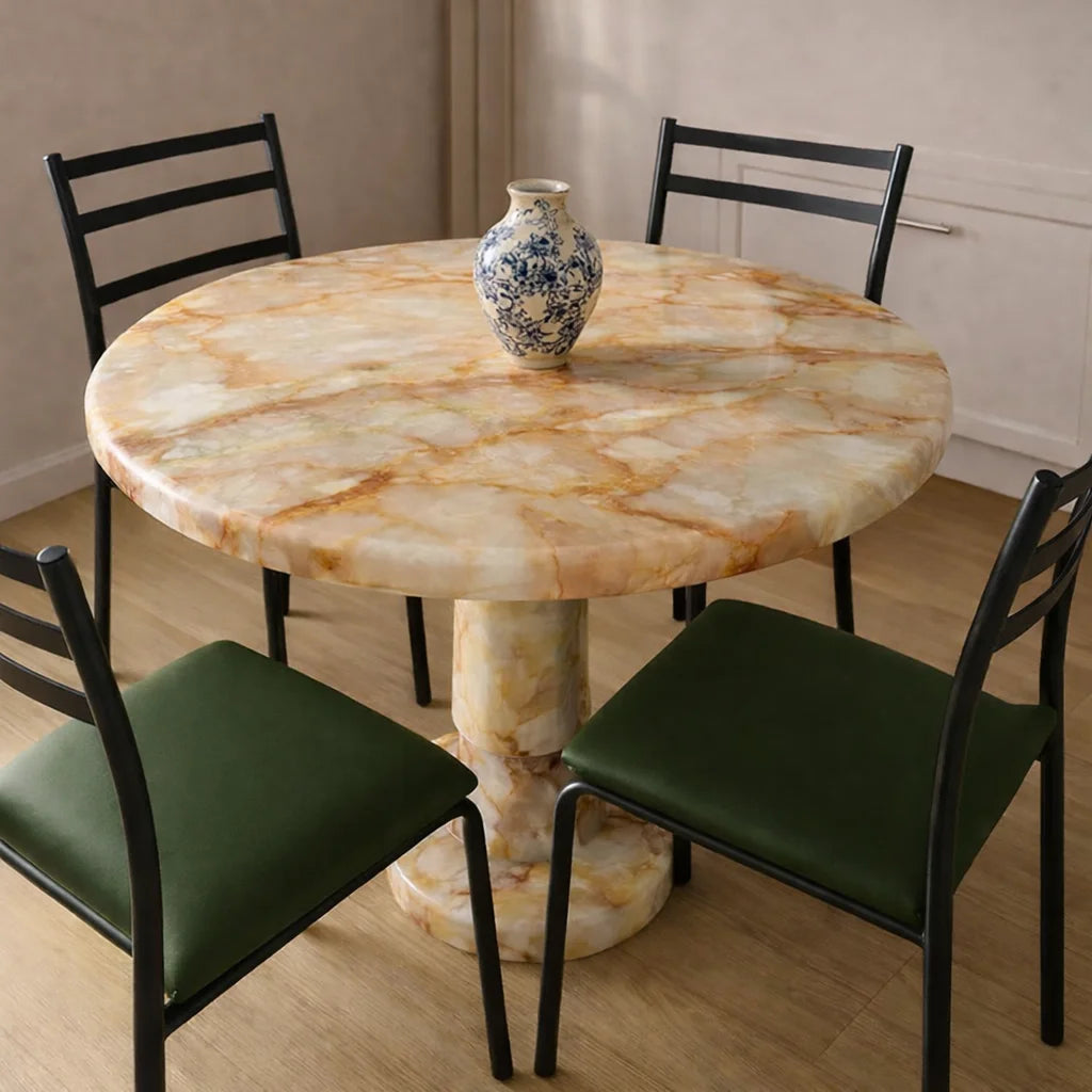 Viola Marble Pedestal Dining Table