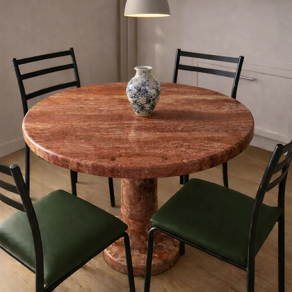 Viola Marble Pedestal Dining Table