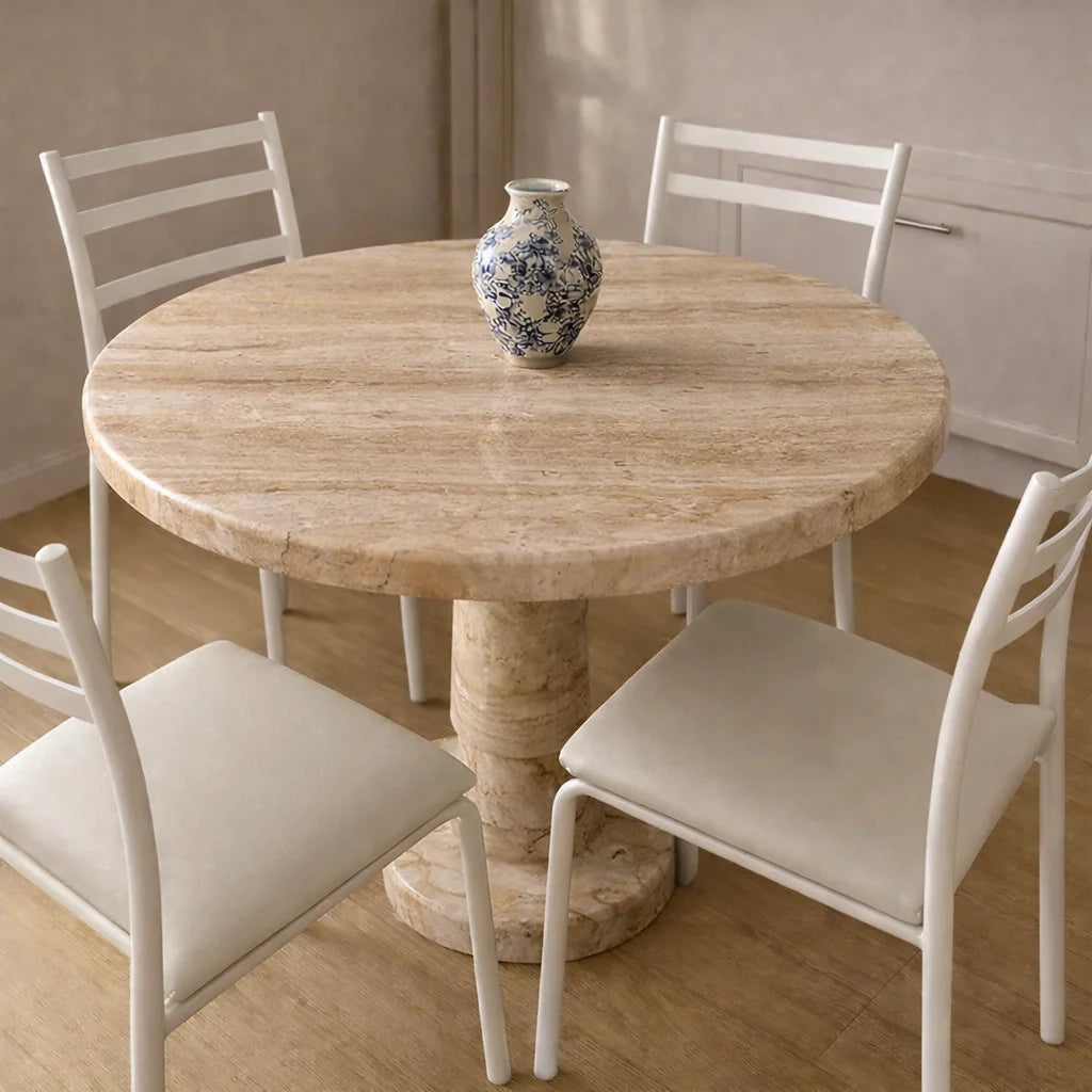Viola Marble Pedestal Dining Table