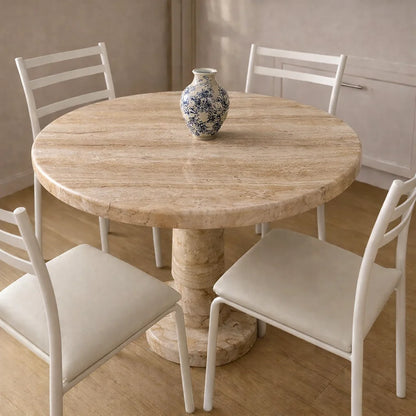 Viola Marble Pedestal Dining Table