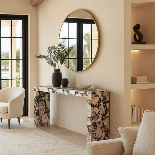 Zavero Strata Marble Console Table