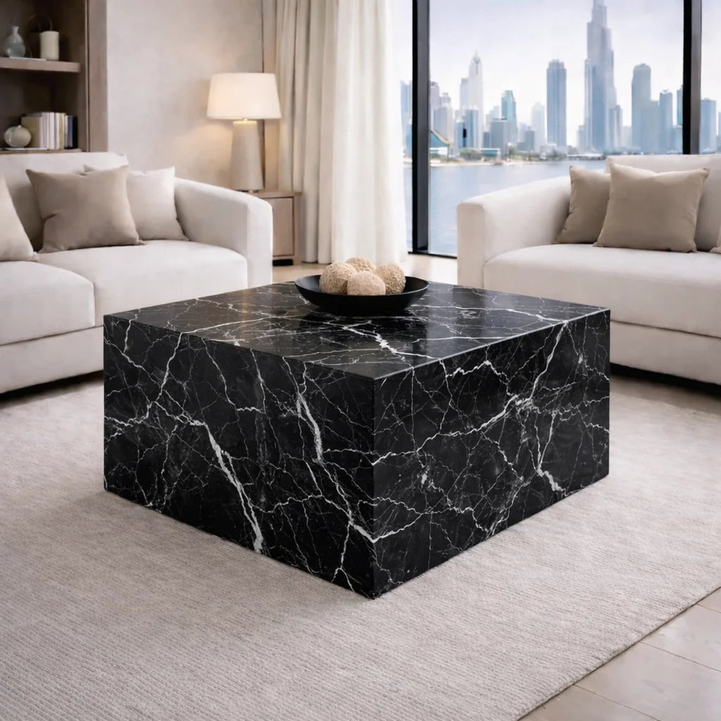Plinth Carrara Marble Coffee Table