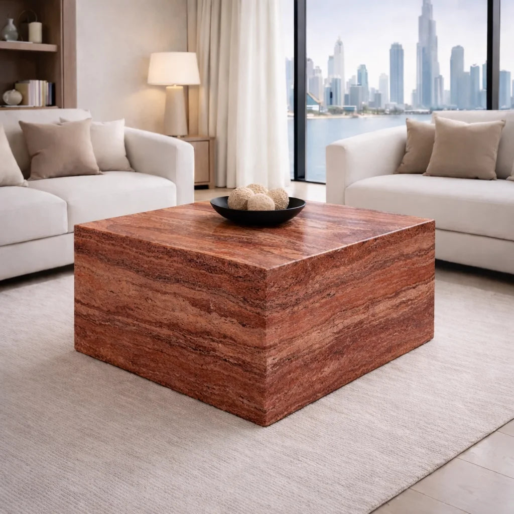 Plinth Carrara Marble Coffee Table