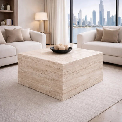 Plinth Carrara Marble Coffee Table