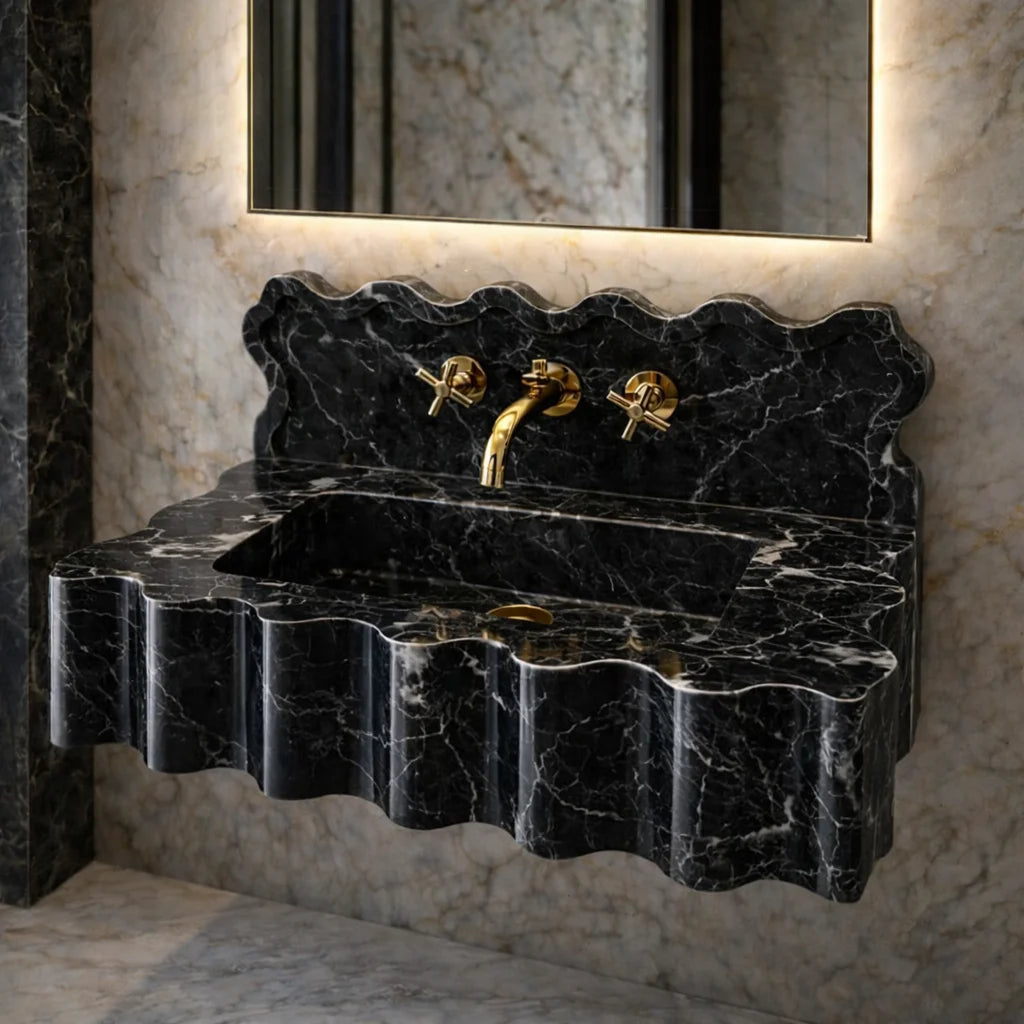 Carrara Marble Wall Mount Sink
