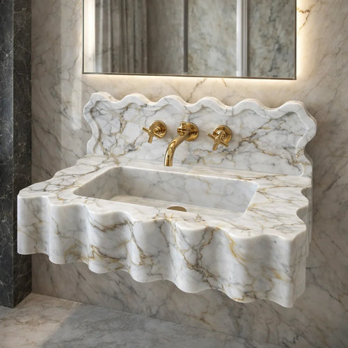 Carrara Marble Wall Mount Sink