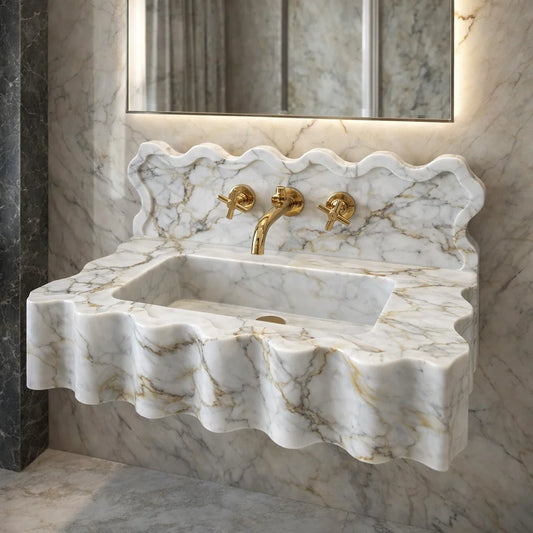 Carrara Marble Wall Mount Sink