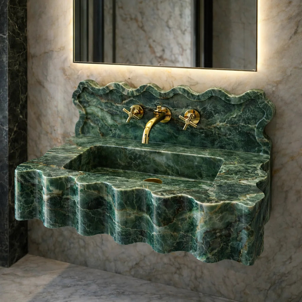 Carrara Marble Wall Mount Sink