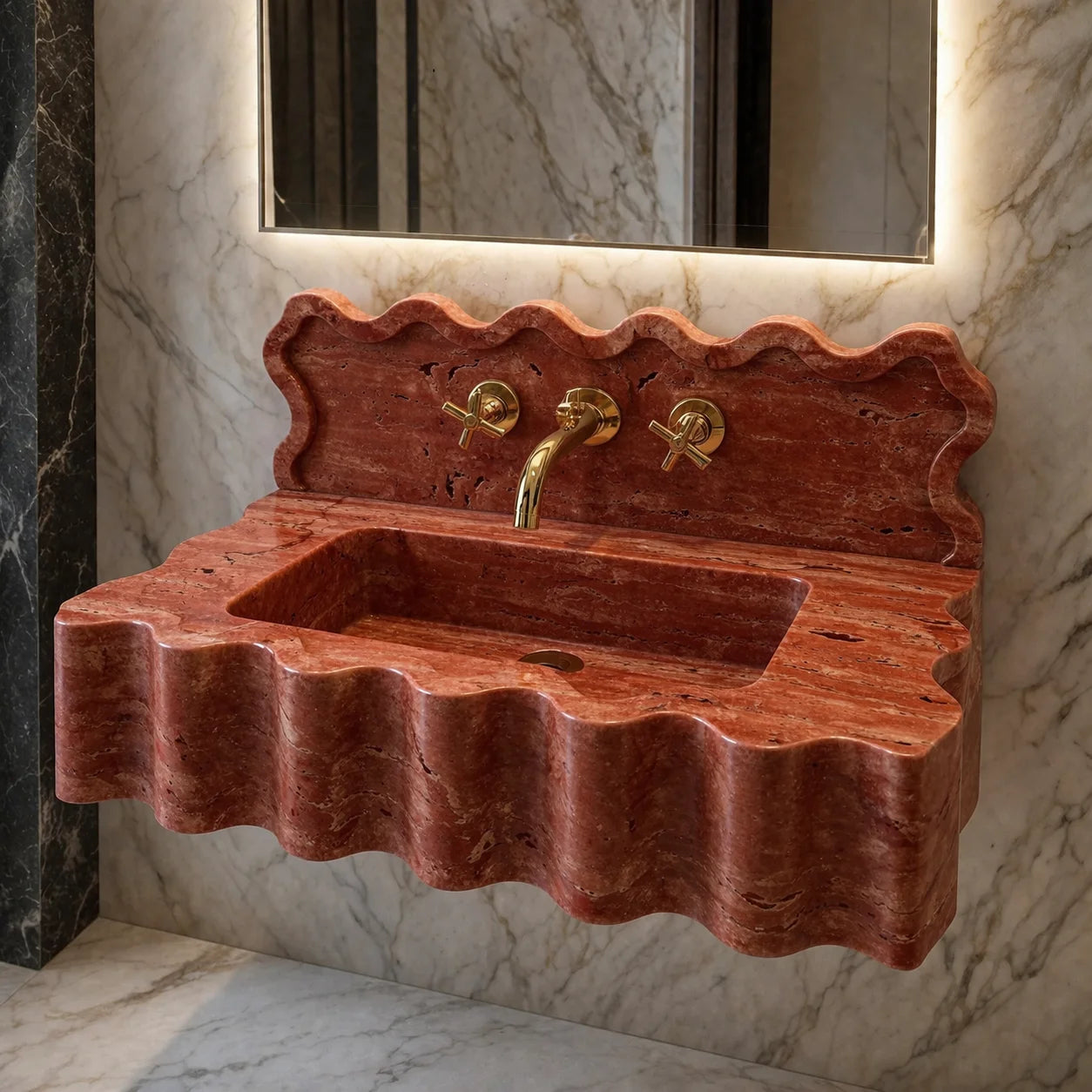 Carrara Marble Wall Mount Sink