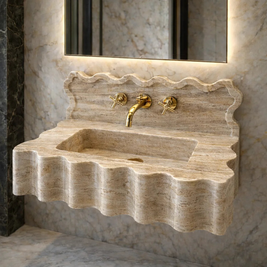 Carrara Marble Wall Mount Sink